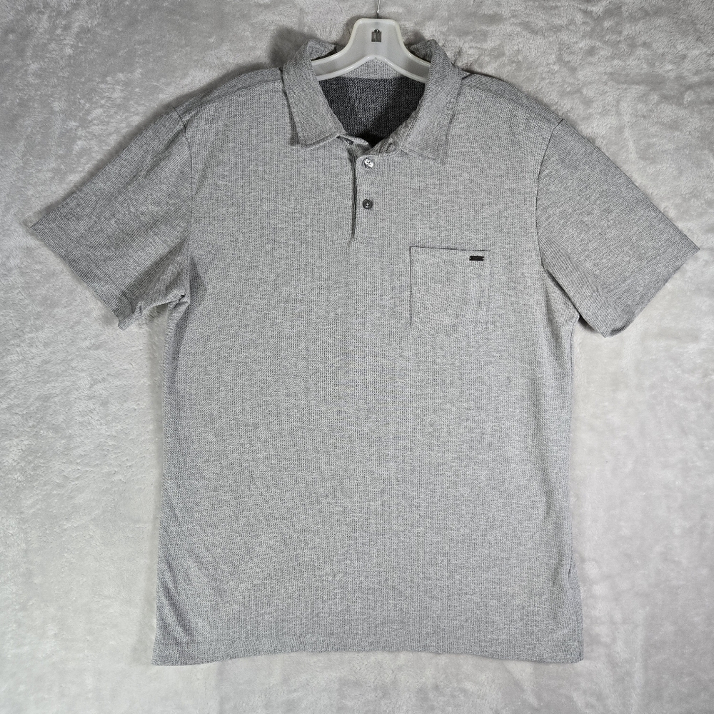 Vuori Ace Performance Polo Shirt Mens Medium M Gray Pocket Golf Sport Athletic